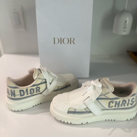 Christian Dior Dior ID Sneakers Technical Fabric White Thick Sole SZ: 37/7 - Picture 1 of 5